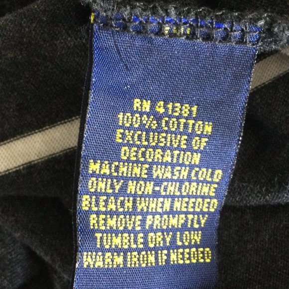 Polo Ralph Lauren Dark Gray/White Striped Tee, L - Picture 5 of 5